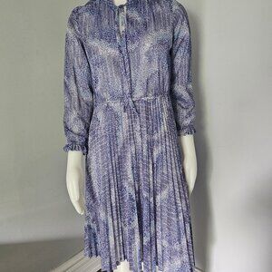 Dress, 1970's dress, blue dress, snake print dress, sheet dress